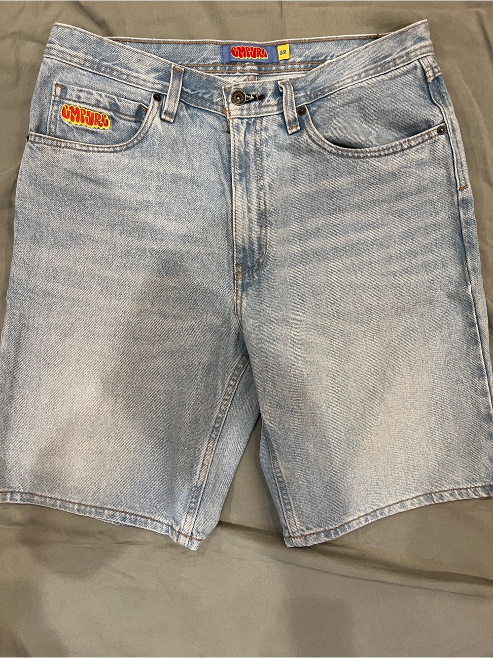 EMPYRE Jean Shorts Mens Light Denim Shorts SKATER Y2K Baggy 90s Loose Grunge